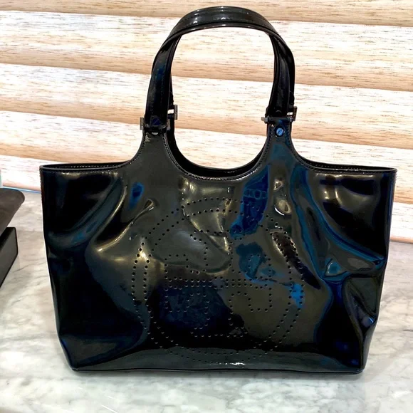 Vintage Tory Burch Black Patent Tote - Picture 2 of 5